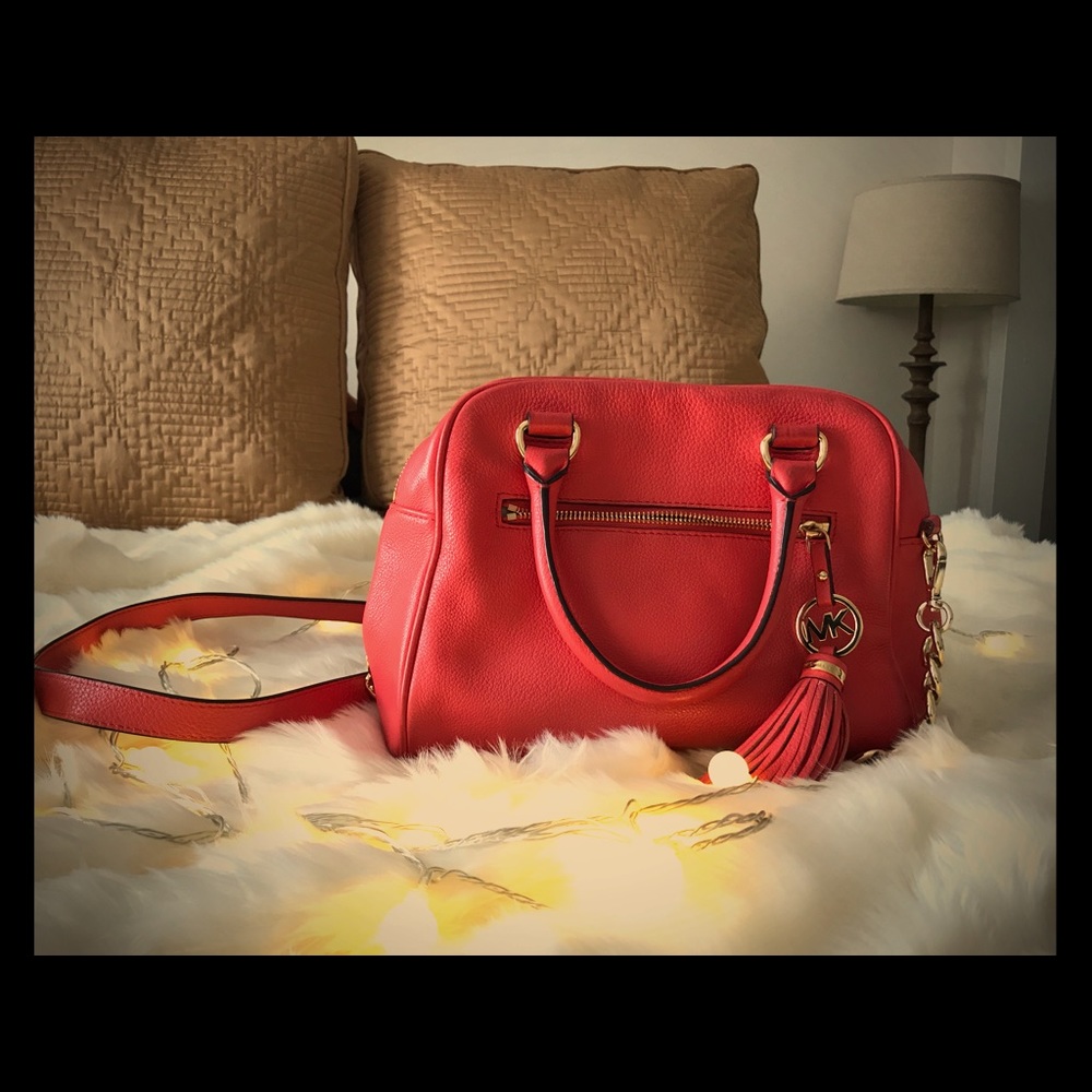 Michael Kors rose pink leather crossbody bag